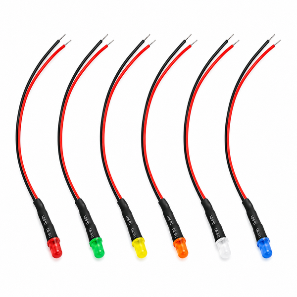3mm Pre-wired Diffused LED — 20cm (5V / 12V)
