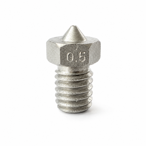 E3D V6 compatible stainless steel 3D printer nozzle with 0.5mm tip and M6 thread