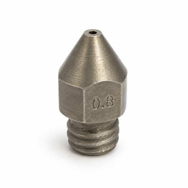 MK8 hardened steel 0.8mm 3D printer nozzle, M6 thread, 1.75mm filament, Creality Ender 3 compatible