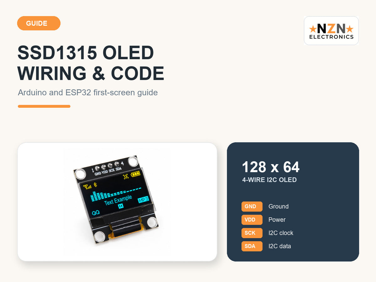 0.96-inch SSD1315 OLED: Arduino and ESP32 Wiring Guide