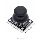 KY-023 XY Joystick Module with Push Button, PCB length and width marked in millimetres
