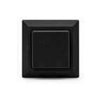 Black DS429 square push button, straight-on front view