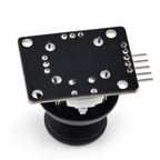 Underside of KY-023 XY Joystick Module with Push Button, showing PCB solder joints and mounting holes