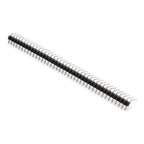 One 40-pin 2.54mm right-angle male header strip, every pin bent 90 degrees above the black plastic with a straight leg below