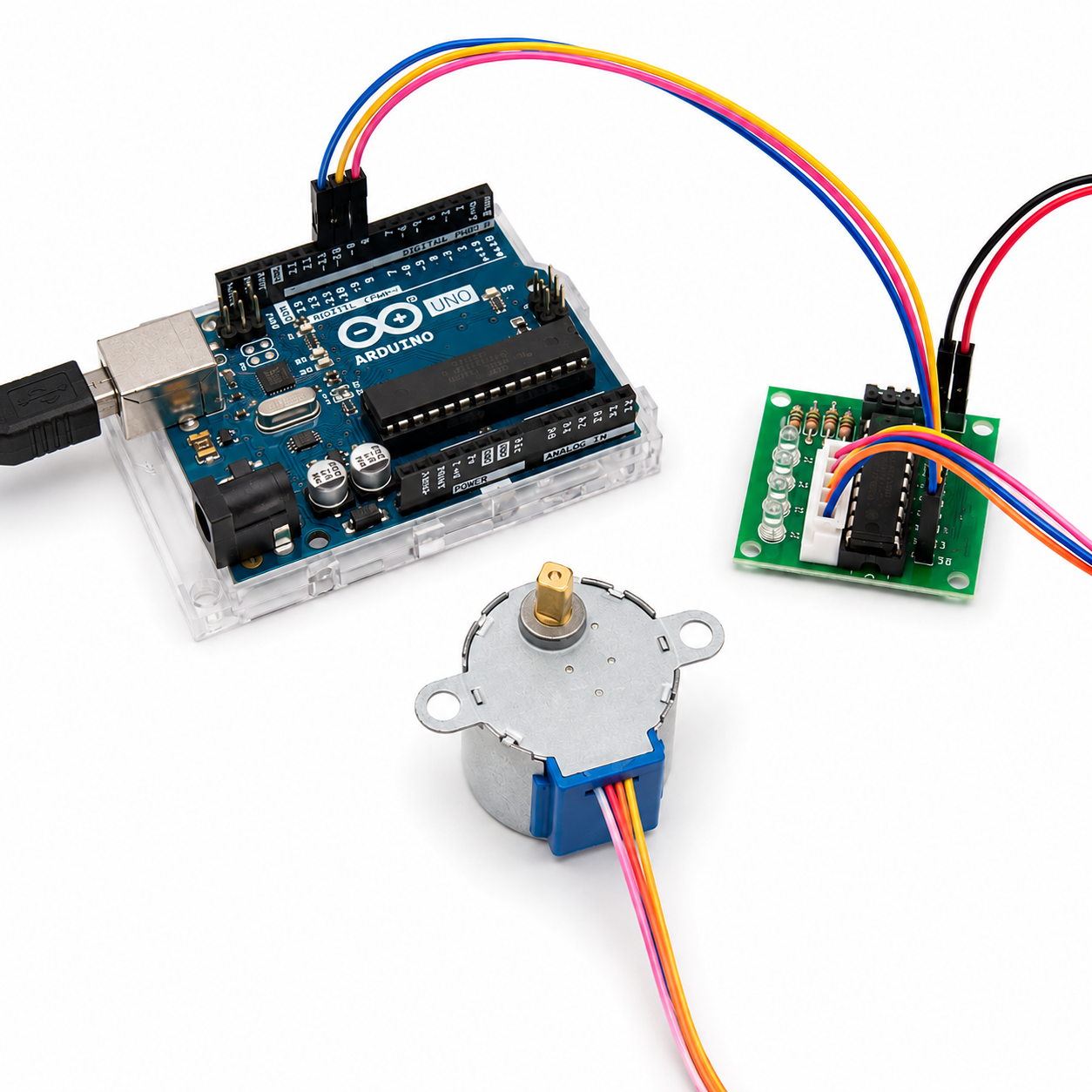 28BYJ-48 Stepper Motor + ULN2003 Driver Board Kit — 5V