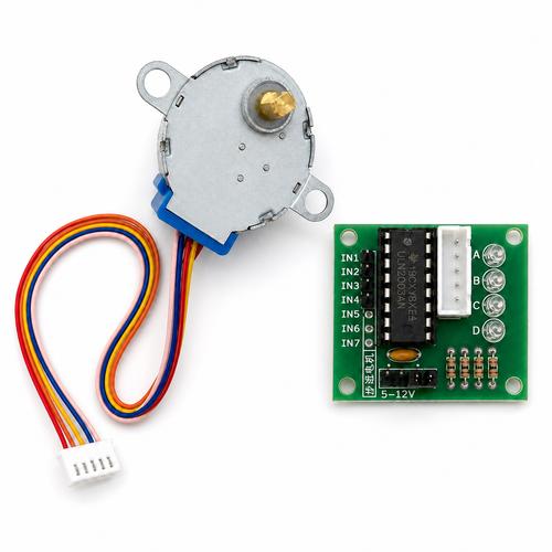 28BYJ-48 5V stepper motor and ULN2003 driver board kit contents