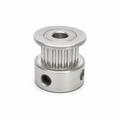 Aluminium GT2 20 tooth timing pulley with 5mm bore and twin flanges for 6mm belt