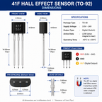 41F Hall Effect Sensors TO-92 Arduino Magnetic Switch