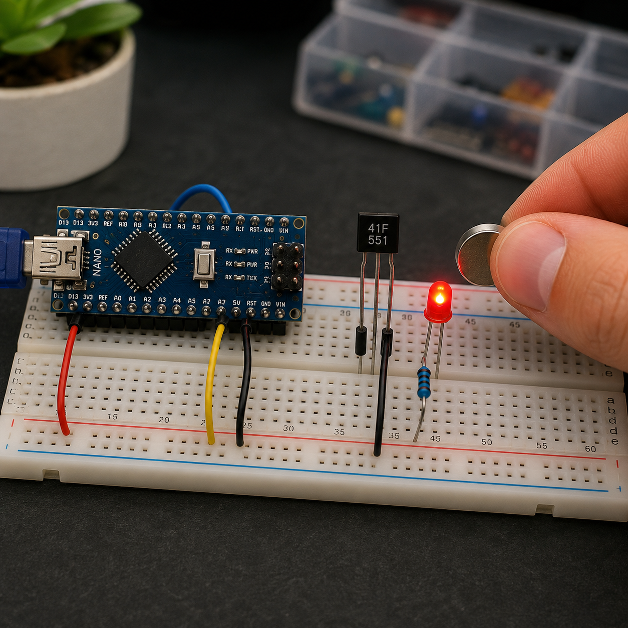 41F Hall Effect Sensors TO-92 Arduino Magnetic Switch