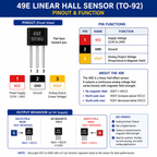 49E Linear Hall Effect Sensor TO-92 Analog Sensor