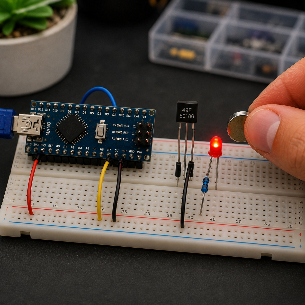 49E Linear Hall Effect Sensor TO-92 Analog Sensor
