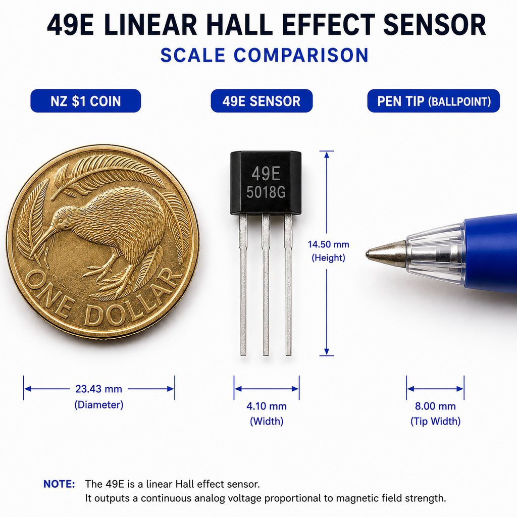 49E Linear Hall Effect Sensor TO-92 Analog Sensor