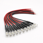 Pre-Wired Water Clear LED - 5mm Flat Top (3-24V DC)