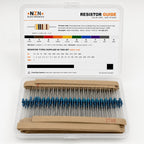 Metal film resistor kit in a labelled storage case