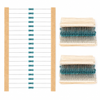 Metal film resistors sorted by value from 10 ohm to 1M