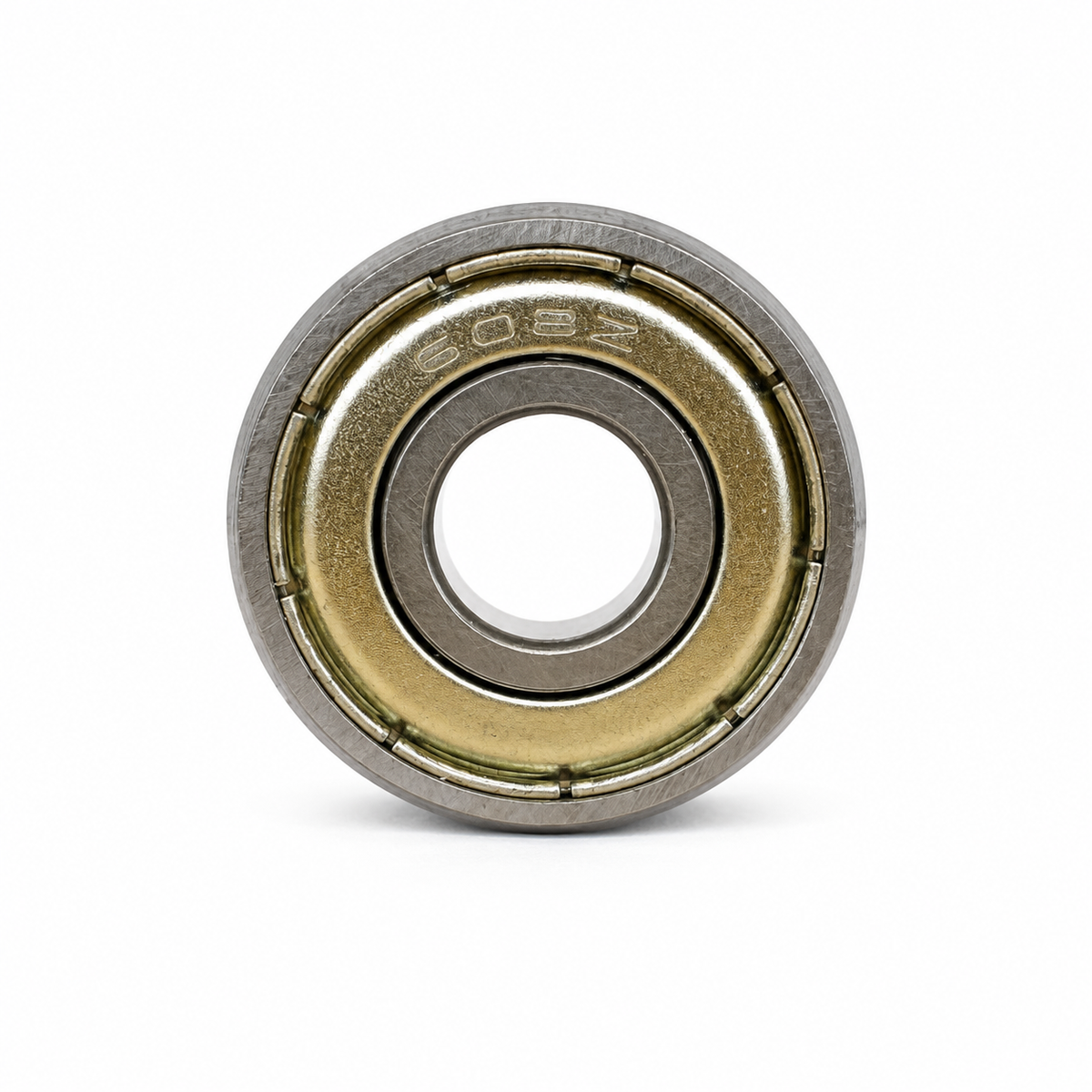 608Z / 608ZZ deep groove ball bearing, 8x22x7mm, metal shielded, front view