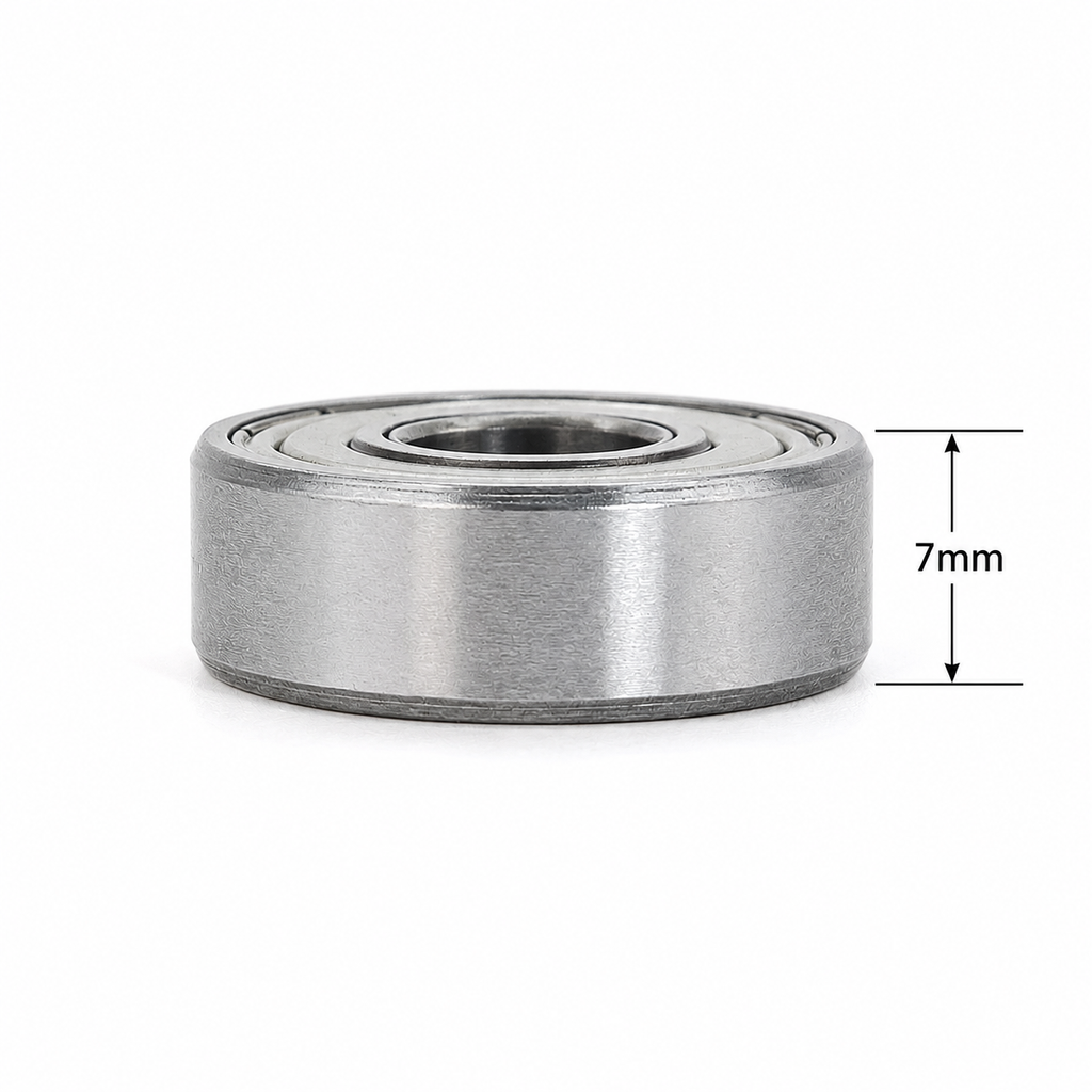 608Z bearing side profile showing 7mm width