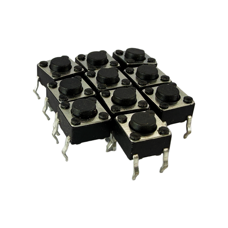 6x6mm Tactile Push Button Switch SMT 4-Pin 6x6x4.3mm – Pack of 10