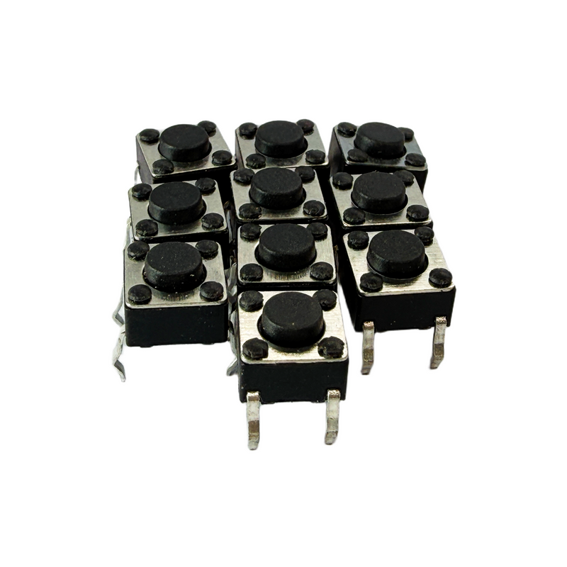 6x6mm Tactile Push Button Switch SMT 4-Pin 6x6x4.3mm – Pack of 10