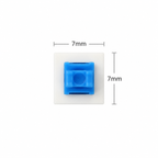 7x7mm push button switch dimensions diagram — 6-pin DPDT through-hole footprint
