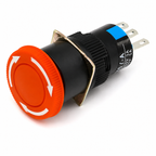 AB6-A 16mm emergency stop switch with red latching mushroom head