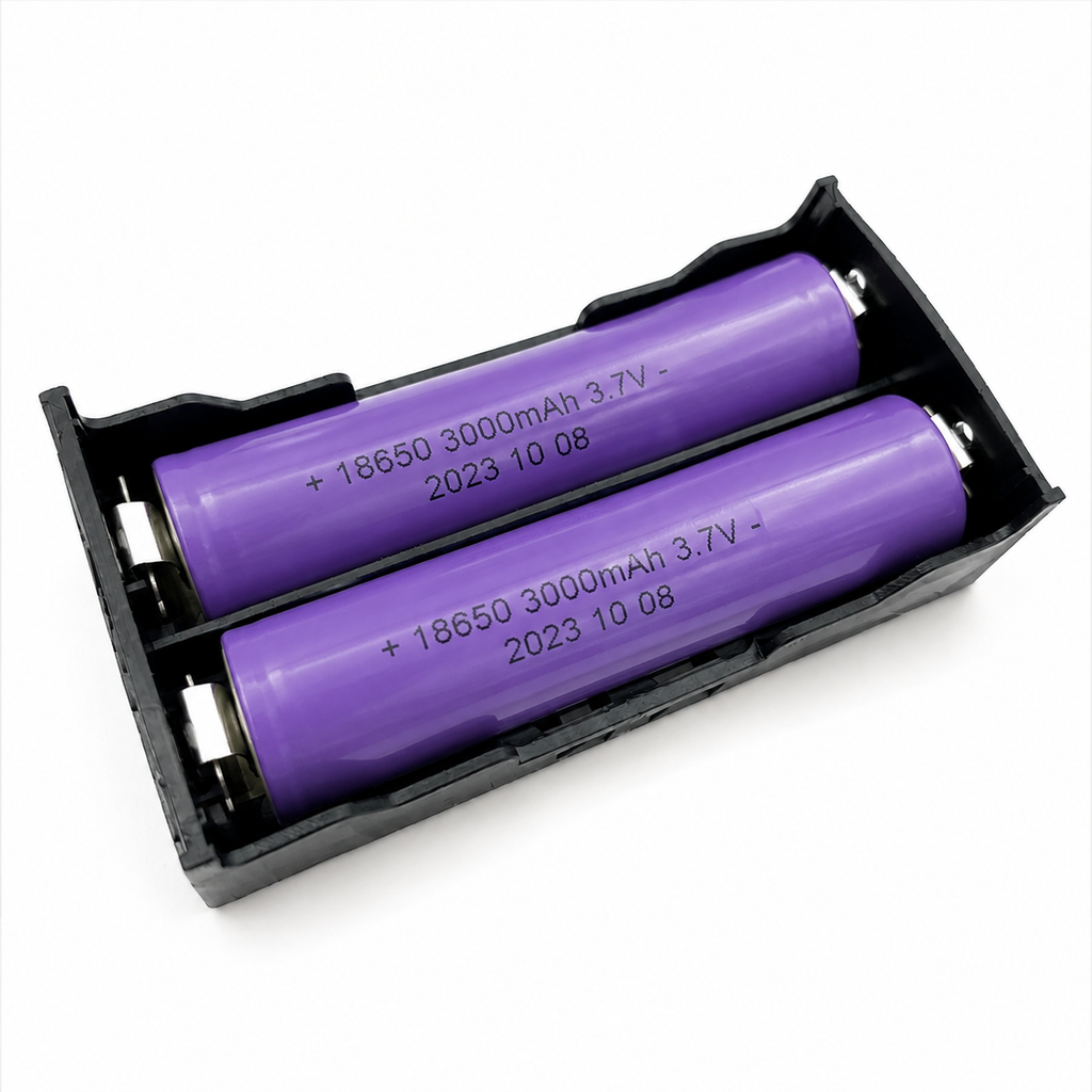 18650 Battery Holder Case with Solder Pins – 1 & 2 Slot, PCB Mount (ABS)