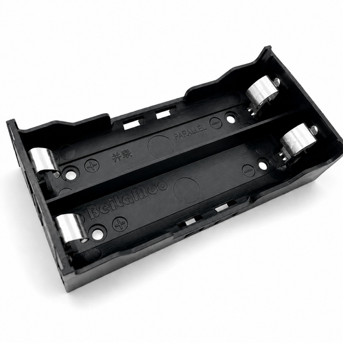 18650 Battery Holder Case with Solder Pins – 1 & 2 Slot, PCB Mount (ABS)