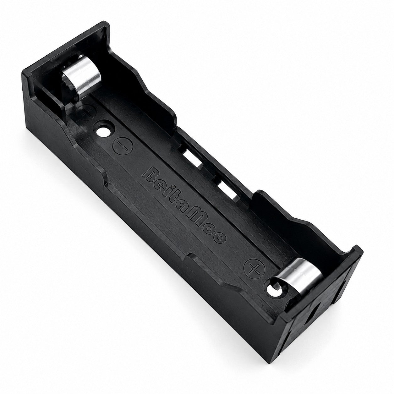 18650 Battery Holder Case with Solder Pins – 1 & 2 Slot, PCB Mount (ABS)