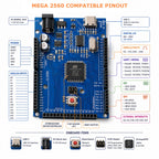 MEGA2560 R3 CH340 – ATmega2560 Development Board, USB-C, Compatible with Arduino