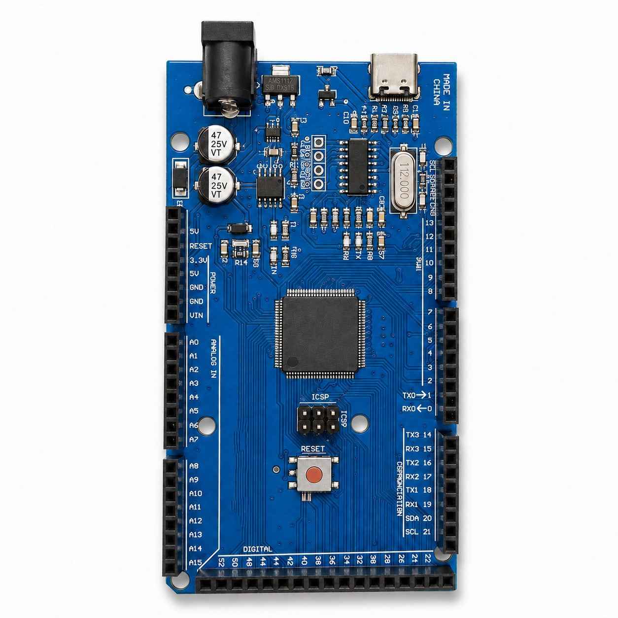 MEGA2560 R3 CH340 – ATmega2560 Development Board, USB-C, Compatible with Arduino
