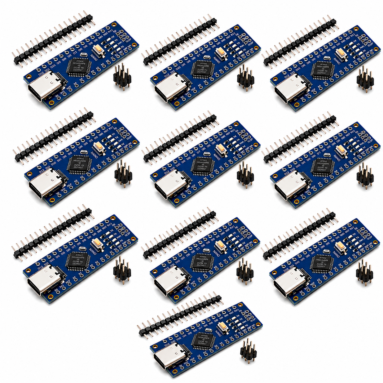 Ten pack of Arduino Nano V3.0 USB-C boards