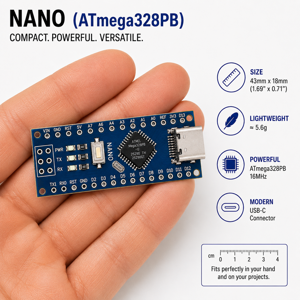 Arduino Nano V3.0 - USB-C - Unsoldered