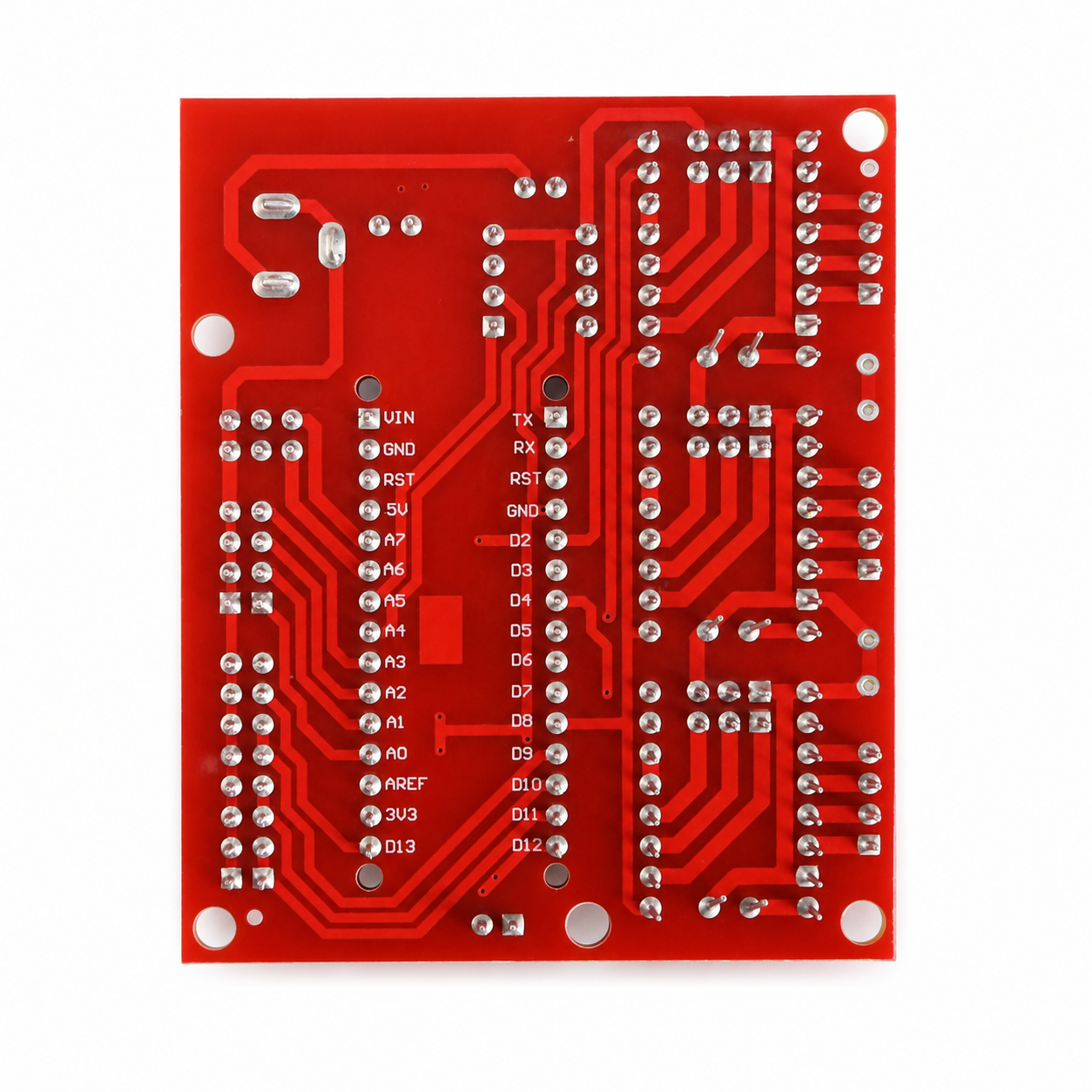 TZT CNC Shield V4 (HW-702) underside showing Arduino Nano pin labels