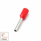 Insulated bootlace ferrule 0.5mm² 22 AWG red (E0508)