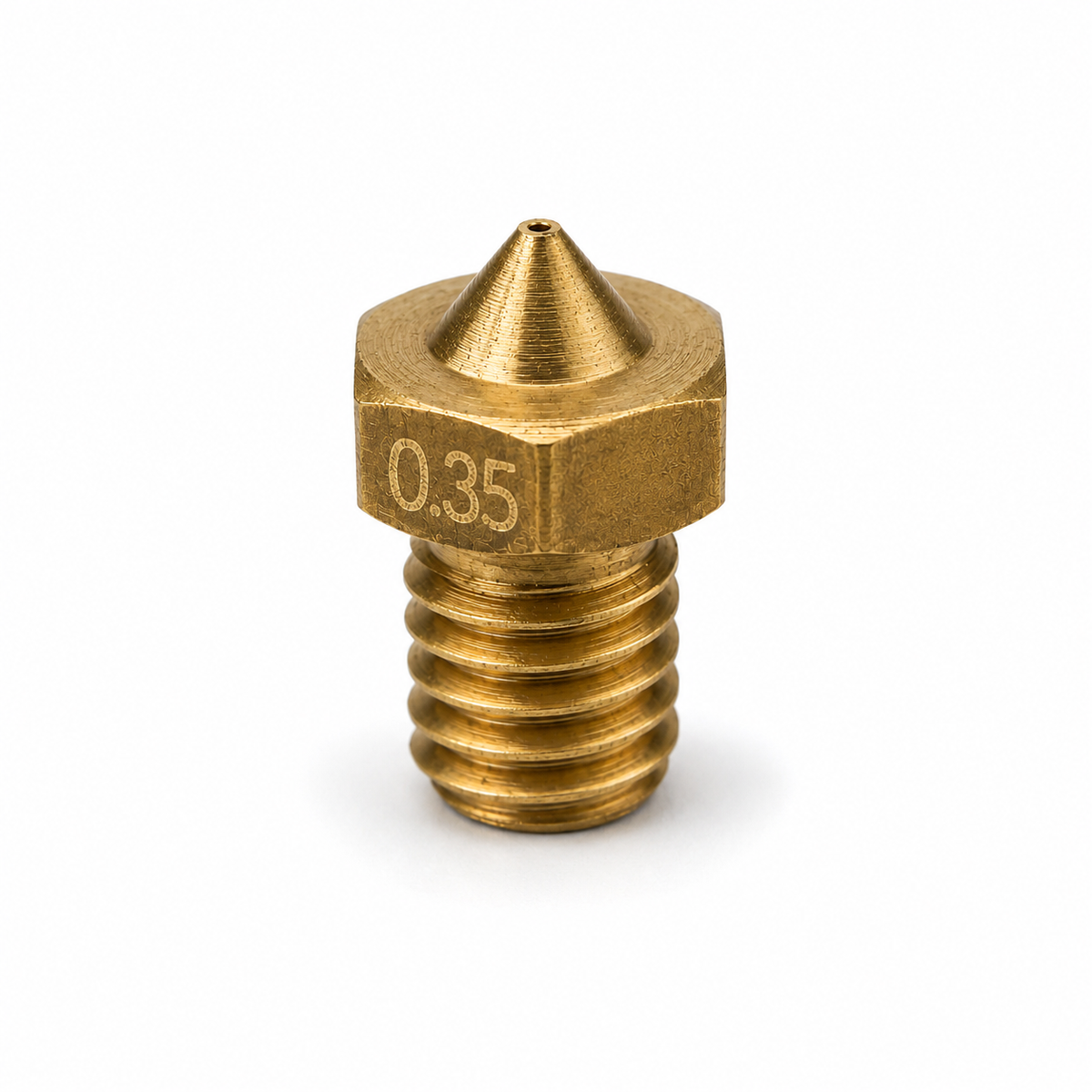 E3D V6 compatible brass 3D printer nozzle with 0.35mm tip and M6 thread