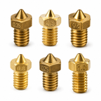 E3D V6 brass nozzles hero image - full range of tip sizes for 1.75mm filament 3D printers