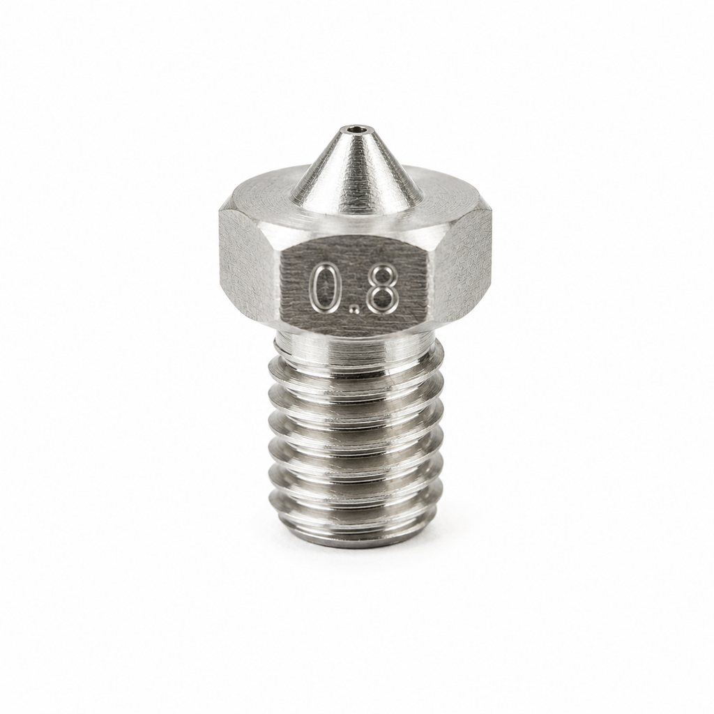 E3D V6 compatible stainless steel 3D printer nozzle with 0.8mm tip and M6 thread