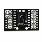Underside of the ESP32-C3 expansion board showing the B plus and B minus battery solder pads