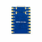 Underside of the ESP32-C3 Zero silkscreened with every pad: 5V, GND, 3V3 and GPIO 0 to 10 plus 18 to 21