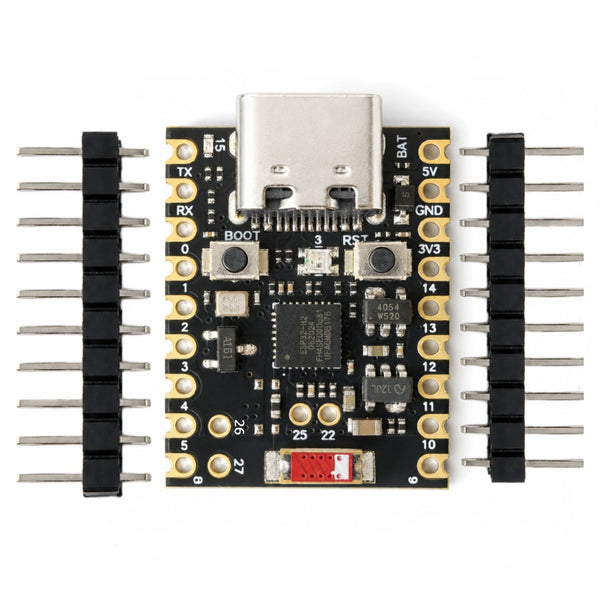ESP32-H2 SuperMini development board with two loose 2.54mm male header strips