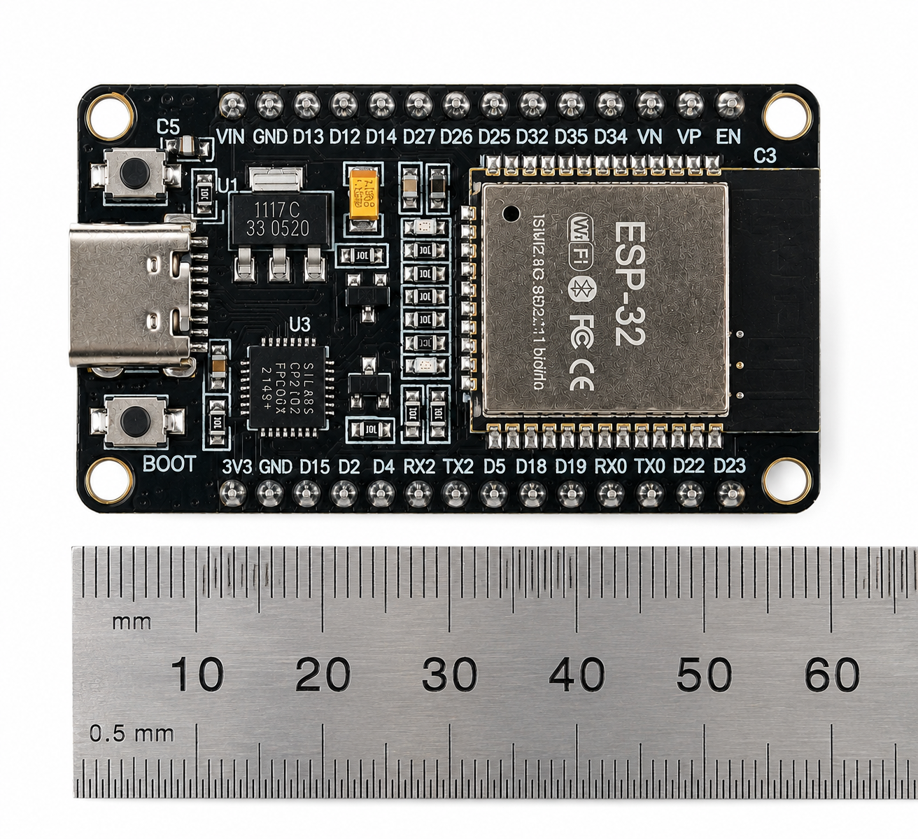 ESP32-WROOM32 Dev Module USB-C 30 Pin