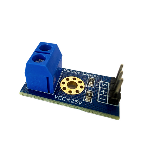 DC 0-25V voltage divider module top view with VCC<25V marking