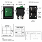 16A KCD4 Heavy Duty Rocker Switch – DPST 250VAC