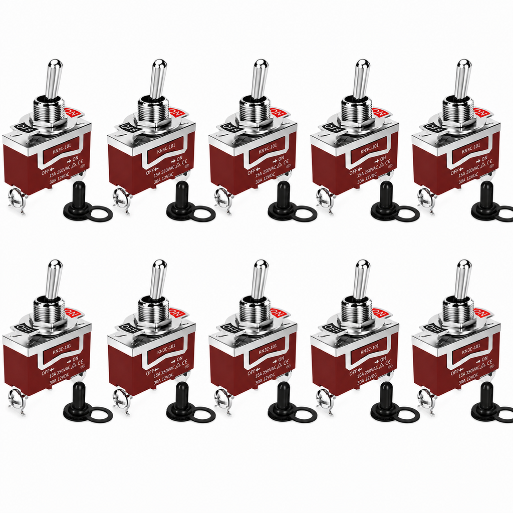 KN3C-101 Toggle Switch – 15A 250VAC, Waterproof, Panel Mount