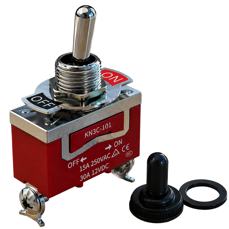 KN3C-101 Toggle Switch – 15A 250VAC, Waterproof, Panel Mount