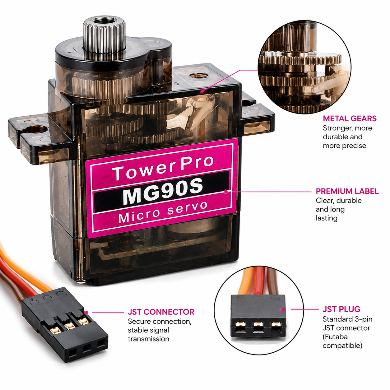 MG90S Metal Gear Micro Servos