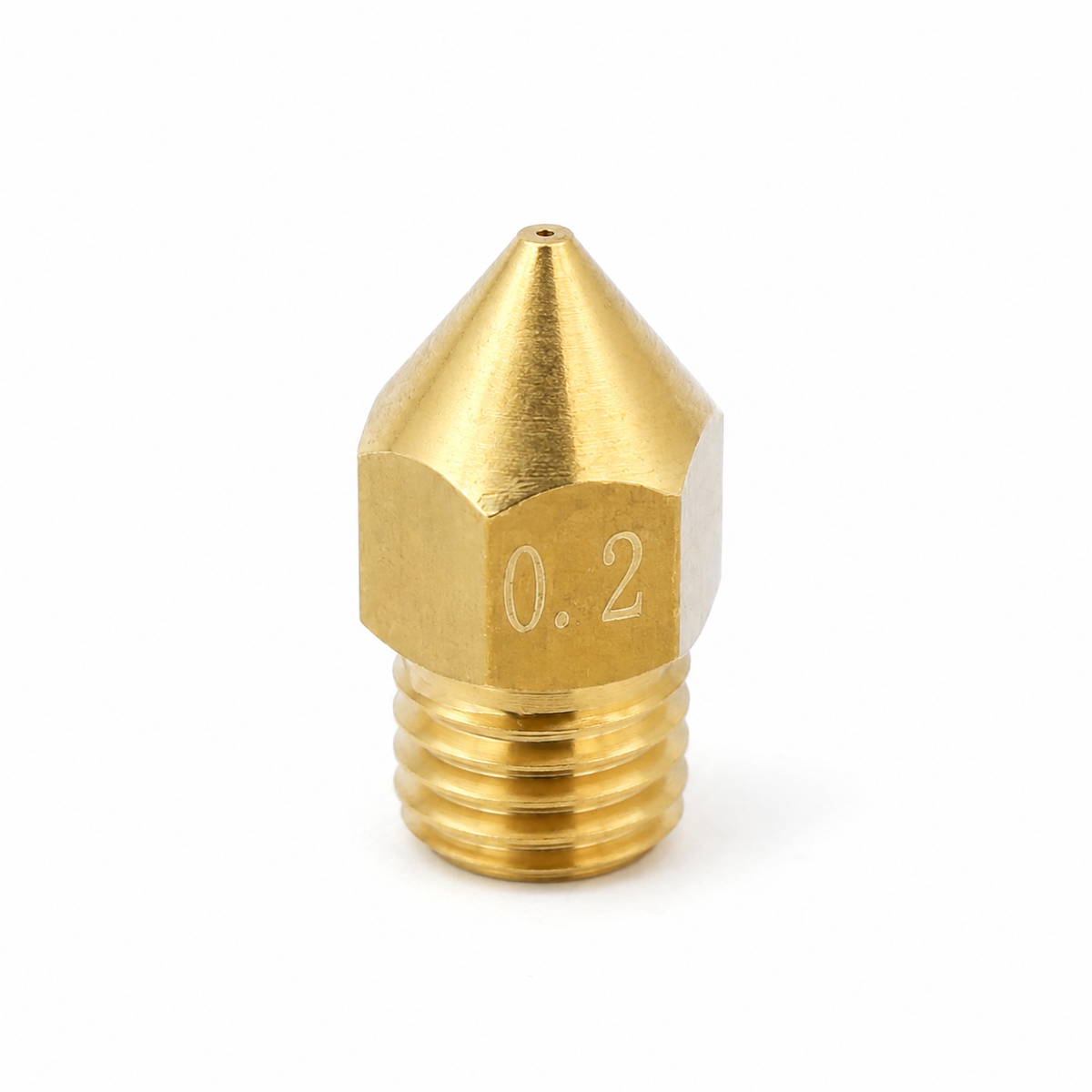 MK8 brass 0.2mm 3D printer nozzle, M6 thread, 1.75mm filament, Creality Ender 3 compatible