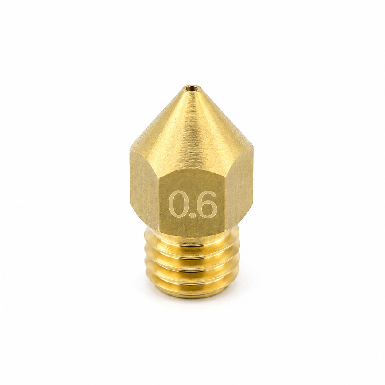 MK8 brass 0.6mm 3D printer nozzle, M6 thread, 1.75mm filament, Creality Ender 3 compatible