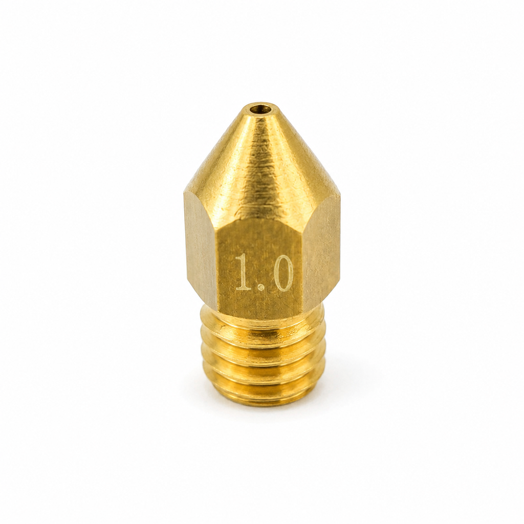 MK8 brass 1.0mm 3D printer nozzle, M6 thread, 1.75mm filament, Creality Ender 3 compatible