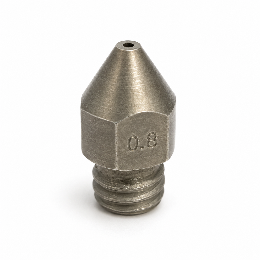 MK8 hardened steel 0.8mm 3D printer nozzle, M6 thread, 1.75mm filament, Creality Ender 3 compatible